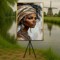 Tribal Elegance Canvas, African Beauty Wall Art, Ethnic Portrait Print, Wall Art Canvas Design, Ready To Hang Decoration