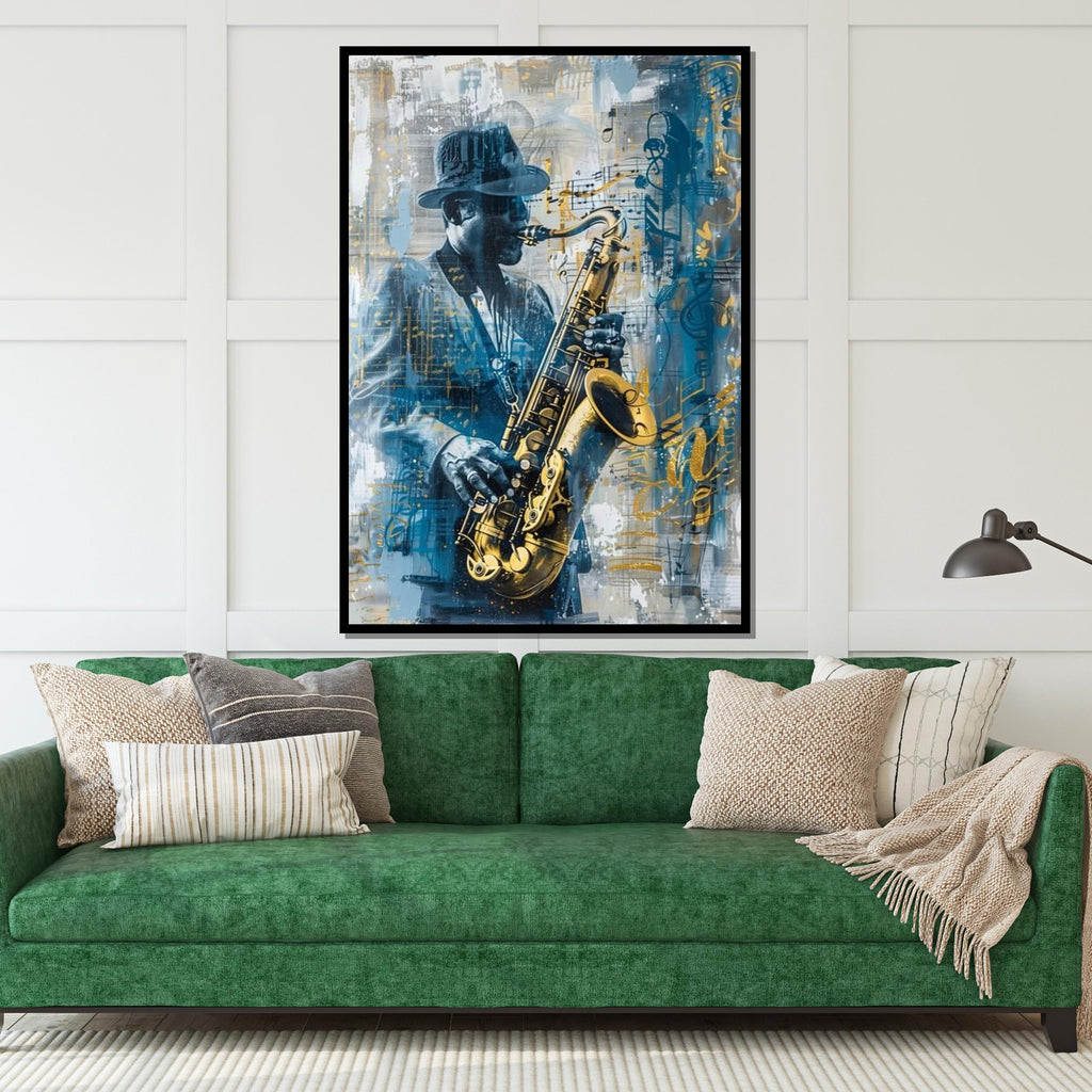 Jazz Saxophonist Canvas, Music Wall Art, Saxophone Player Print, Wall Art Canvas Design, Ready To Hang Decoration
