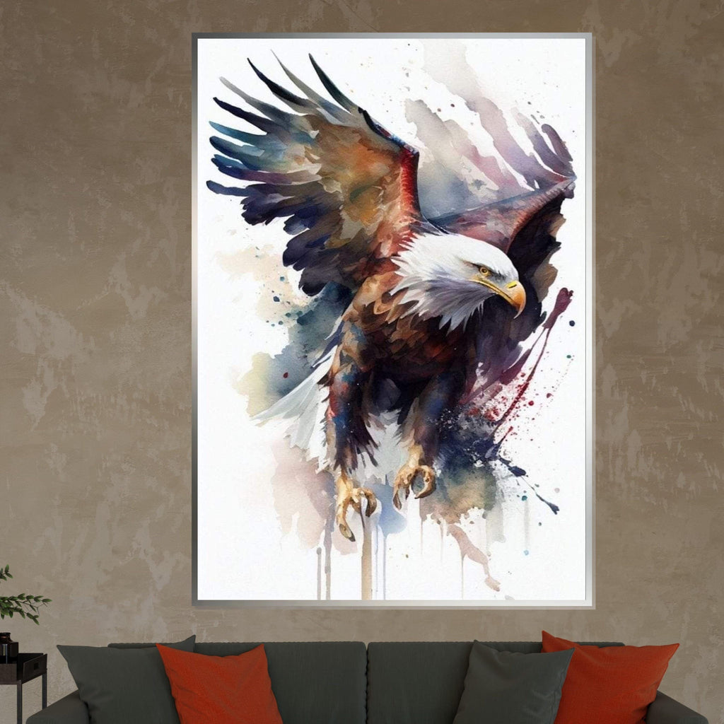 Majestic Eagle Canvas, Soaring Bird Art, Watercolor Eagle Print, Wall Art Canvas Design, Ready to Hang Decoration