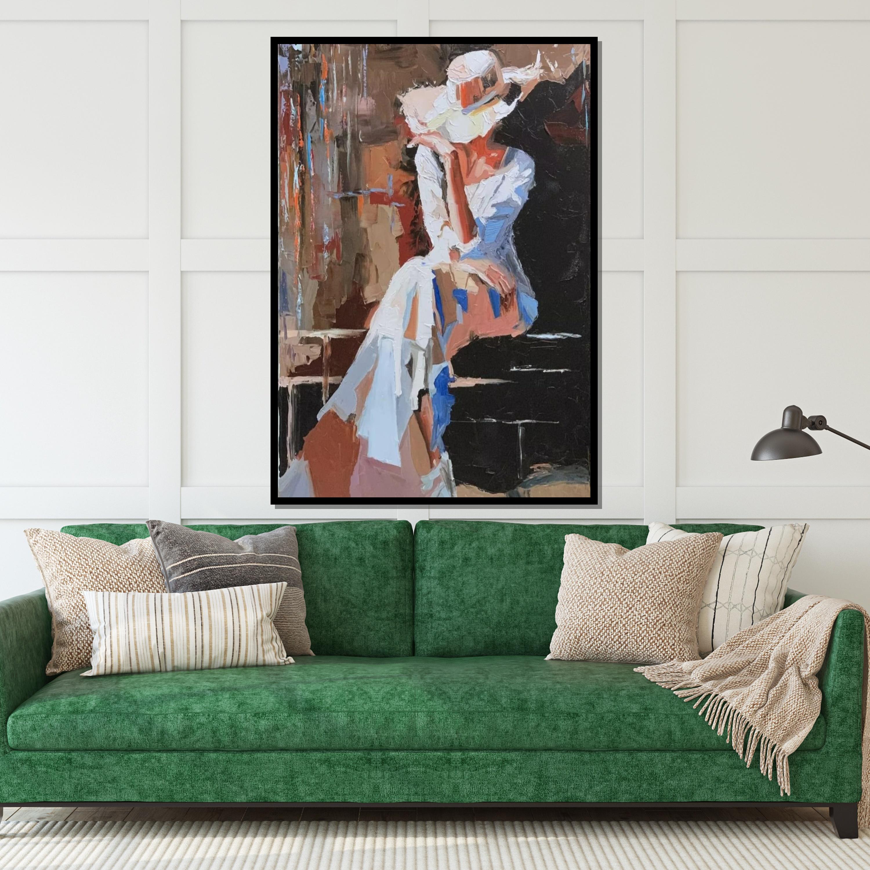 Elegant Lady Canvas, Abstract Woman Art, Fashion Wall Art, Impressionist Style, Wall Art Canvas Design, Ready to Hang Decoration