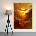 Phoenix Canvas Print – Fiery Wall Art, Inspirational Wall Decor, Ready to Hang Mythical Wall Decoration