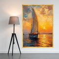 Sailboat Canvas Print – Nautical Wall Art, Sunset Wall Decor, Ready to Hang Ocean Wall Decoration