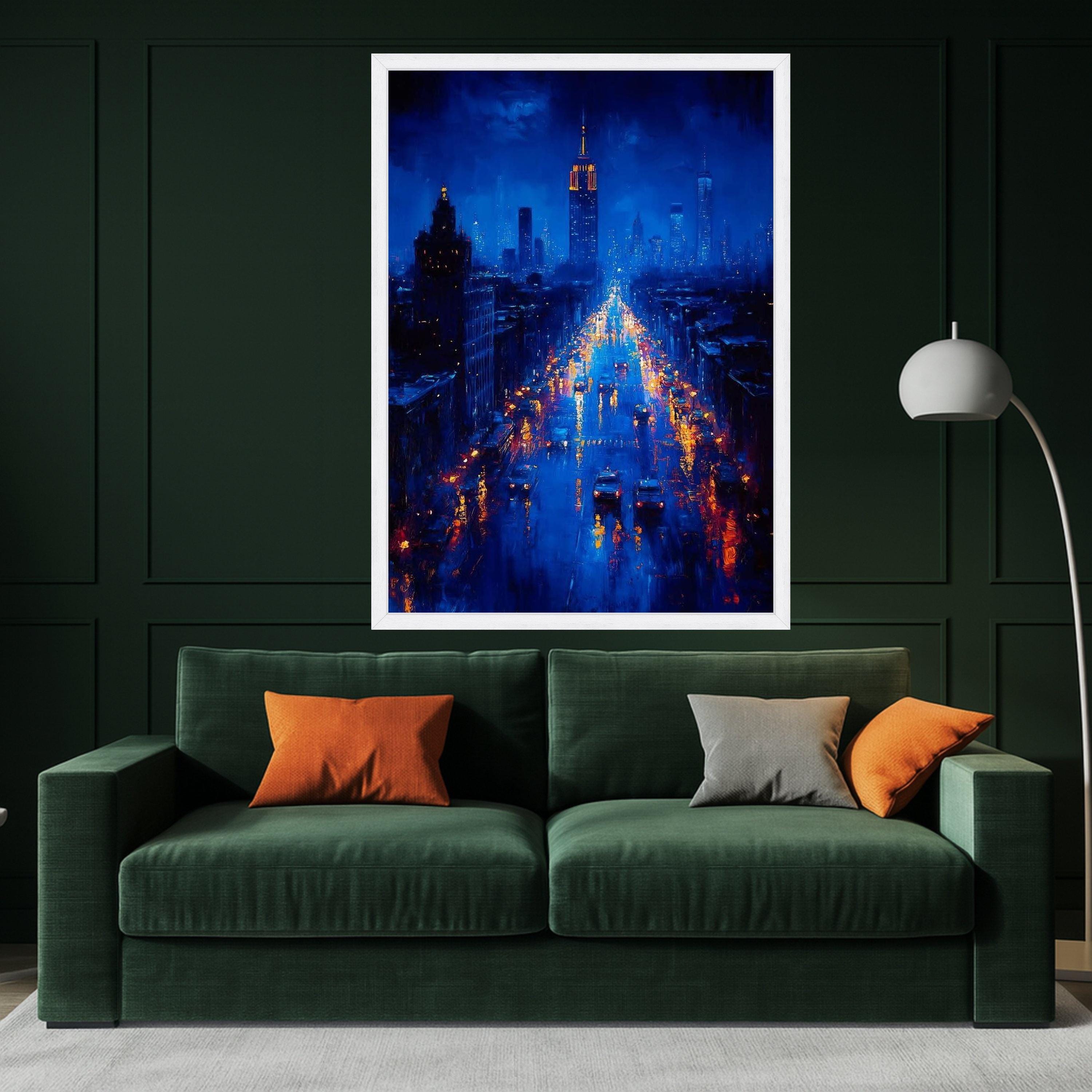 New York Canvas Print – Night City Wall Art, Urban Wall Decor, Ready to Hang Modern Wall Decoration