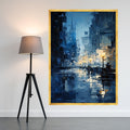 Cityscape Canvas Print – Urban Night Wall Art, Moody Wall Decor, Ready to Hang Modern Wall Decoration