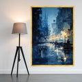 Cityscape Canvas Print – Urban Night Wall Art, Moody Wall Decor, Ready to Hang Modern Wall Decoration