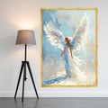 Radiant Angel Wings Canvas, Ethereal Woman Art, Spiritual Wall Decor, Light and Grace Painting, Inspirational Canvas Wall Art Ready To Hang,