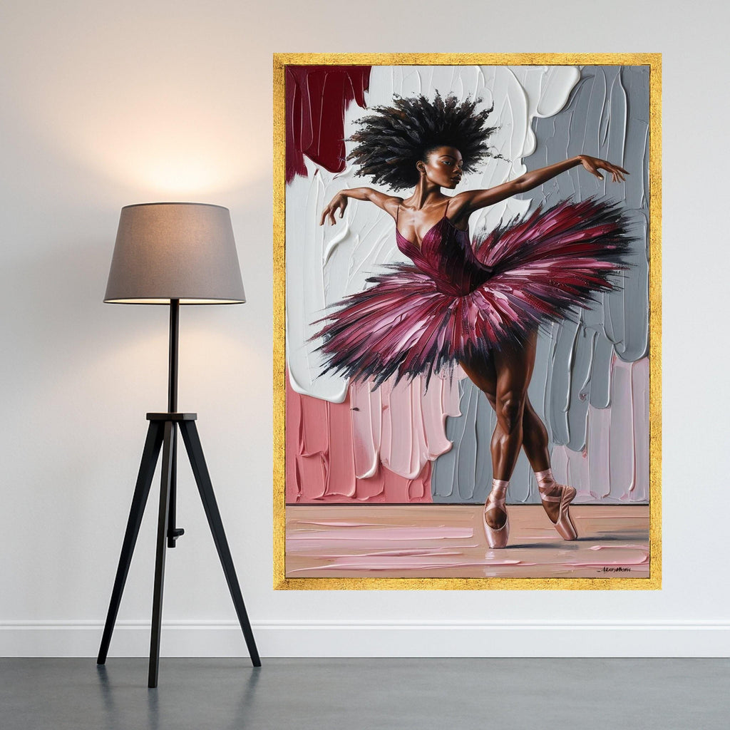 Ballerina Canvas Print – Elegant Wall Art, Dance Wall Decor, Ready to Hang Modern Wall Decoration