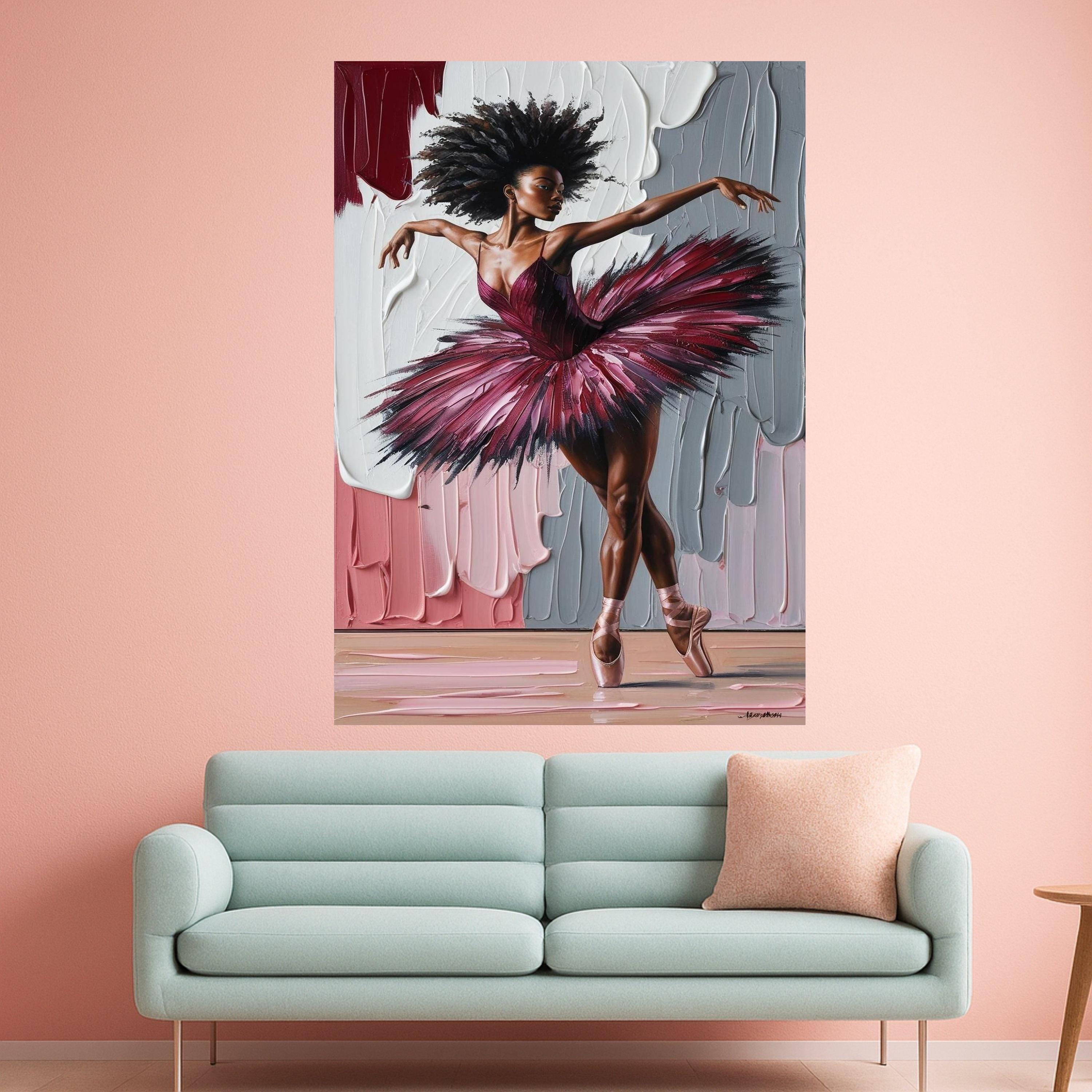 Ballerina Canvas Print – Elegant Wall Art, Dance Wall Decor, Ready to Hang Modern Wall Decoration