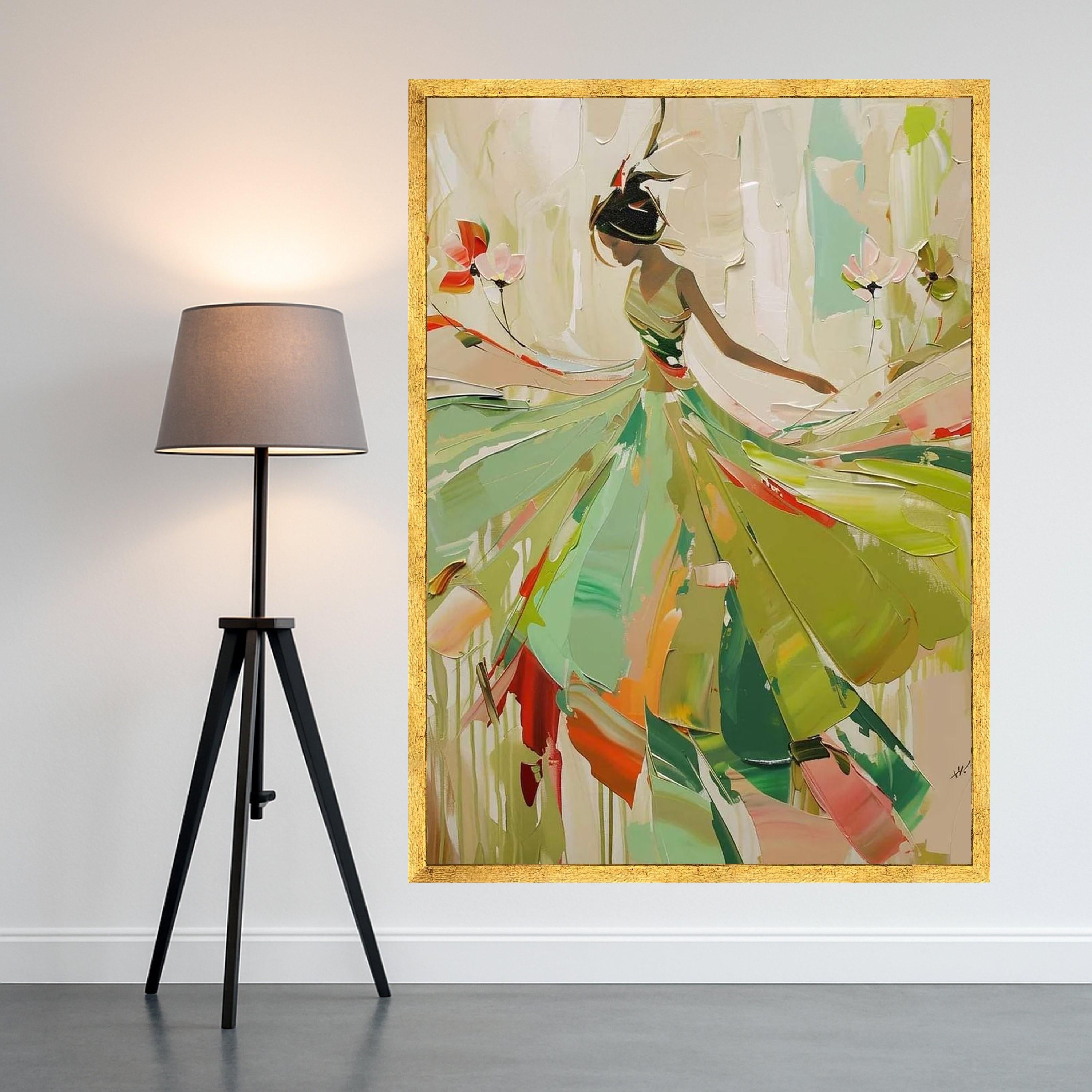 Abstract Dancer Canvas Print – Colorful Wall Art, Ballerina Wall Decoration, Ready to Hang Wall Decor