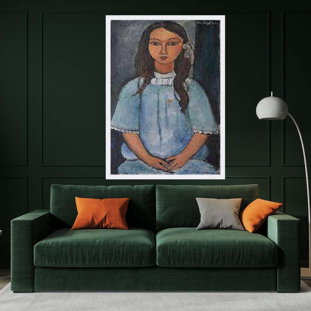 Amedeo Modigliani Alice Portrait Canvas – Elegant Woman Wall Art, Expressionist Figurative Painting, Modern Home Decor, Ready to Hang