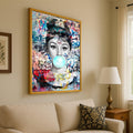 Retro Pop Art Portrait Canvas, Audrey Hepburn Bubblegum Graffiti Wall Art, Modern Urban Canvas Decoration, Street Art Style Ready To Hang,