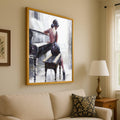 Elegant Pianist Canvas Print – Woman at Piano Wall Art, Romantic Wall Decor, Impressionist Ready to Hang Wall Decoration