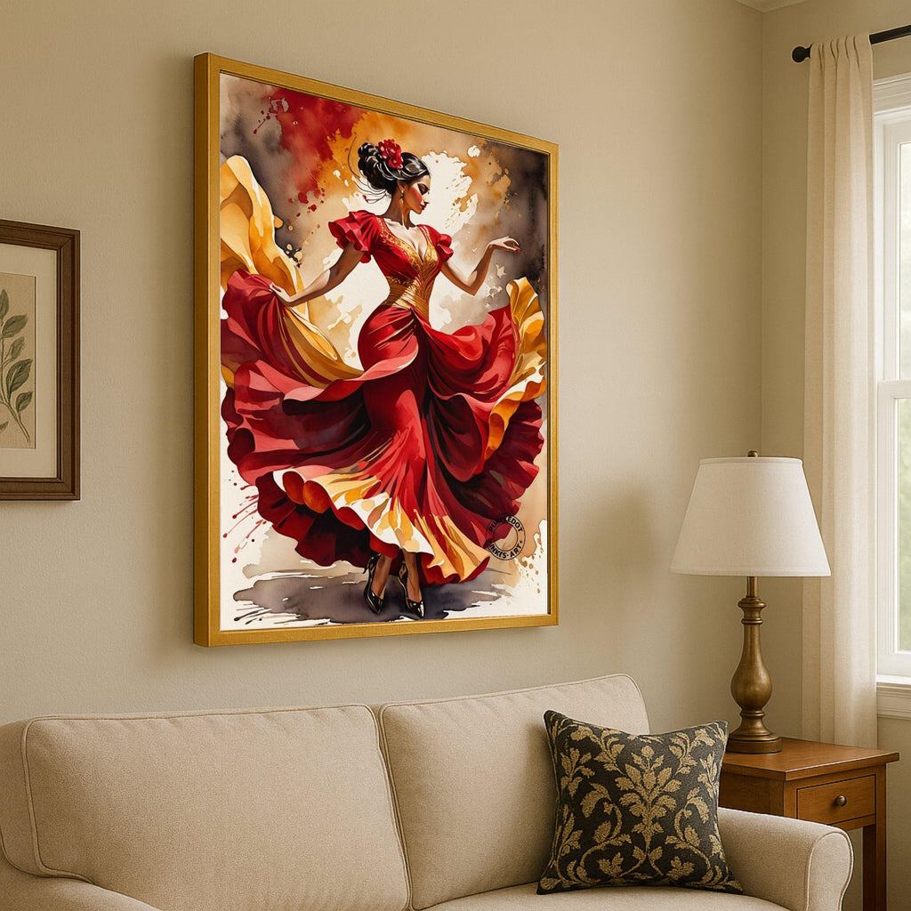 Flamenco Dancer Canvas Print – Spanish Dance Wall Art, Bold Wall Decor, Ready to Hang Wall Decoration