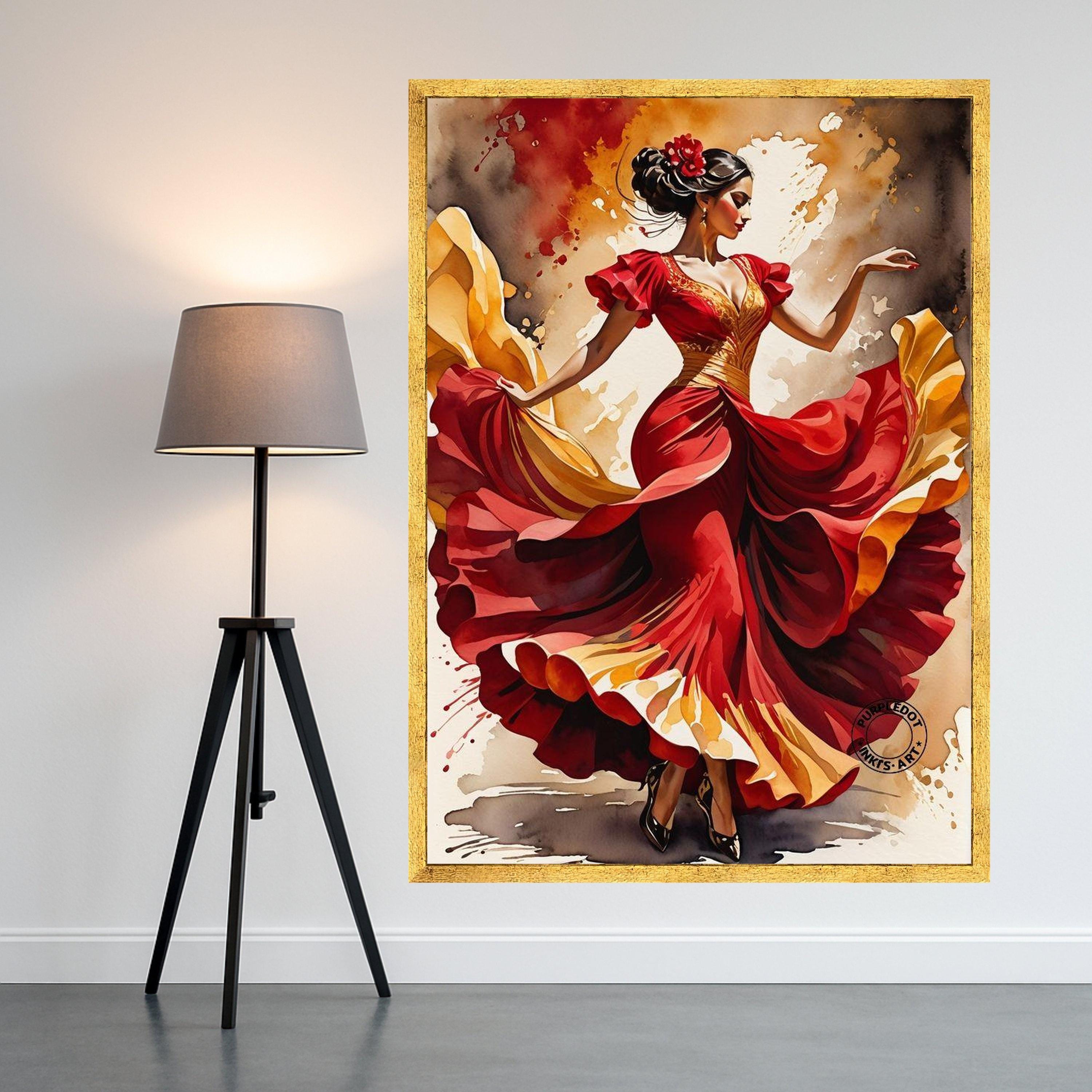 Flamenco Dancer Canvas Print – Spanish Dance Wall Art, Bold Wall Decor, Ready to Hang Wall Decoration