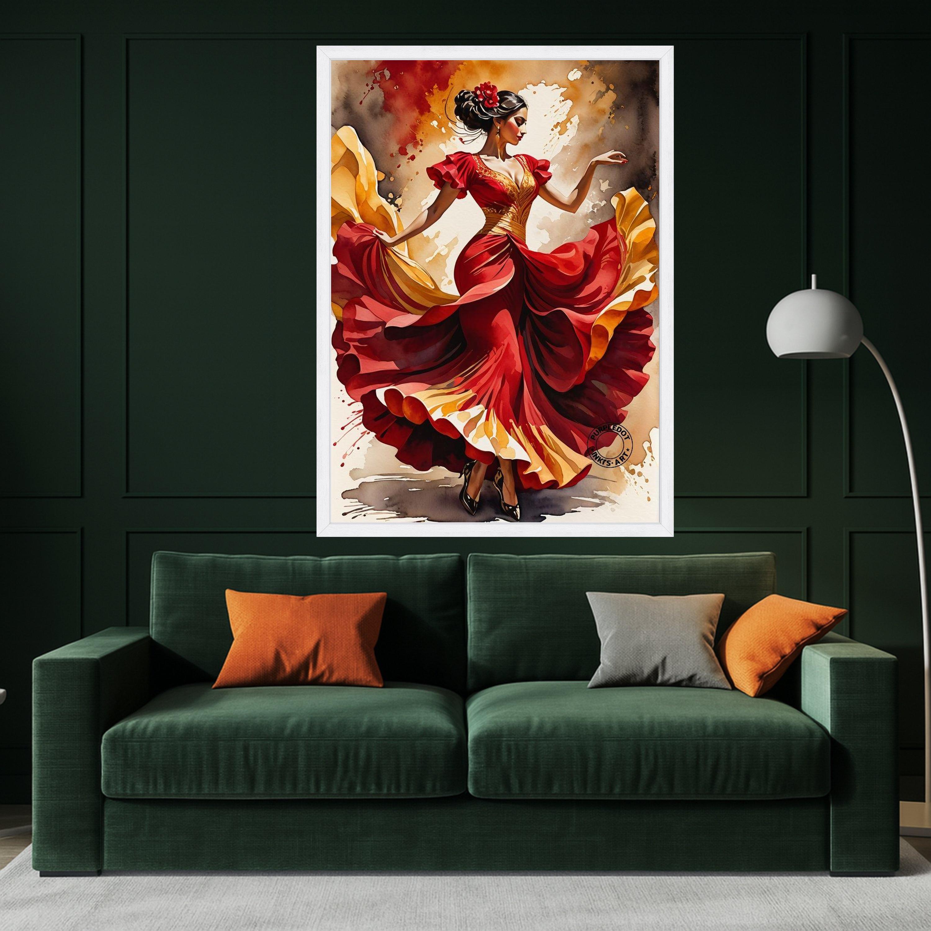 Flamenco Dancer Canvas Print – Spanish Dance Wall Art, Bold Wall Decor, Ready to Hang Wall Decoration