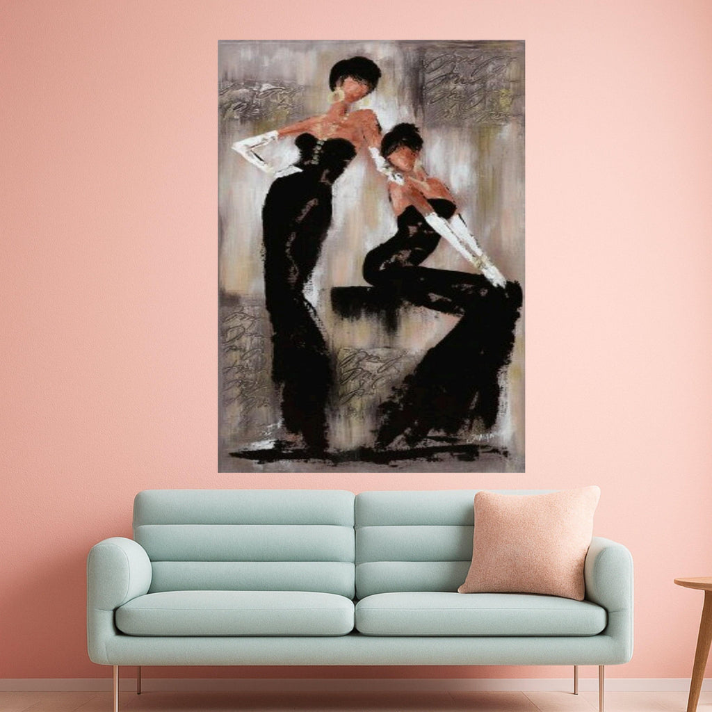 Elegant Fashion Ladies Canvas Print – Abstract Wall Art, Modern Wall Decoration, Stylish Ready to Hang Wall Decor