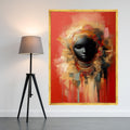 African Mask Canvas Print – Bold Wall Art, Tribal Wall Decor, Ready to Hang Cultural Wall Decoration