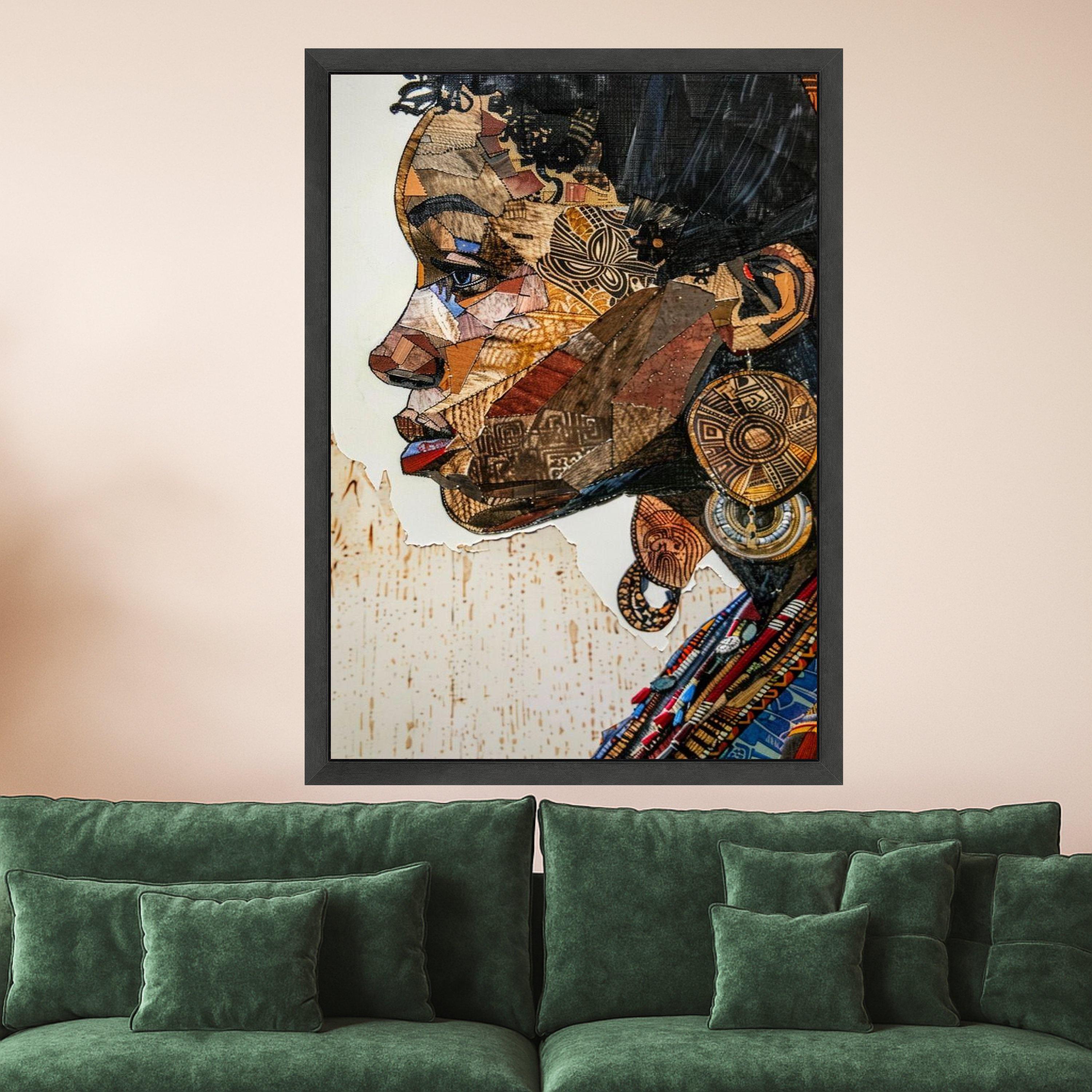 Abstract Portrait Canvas Print – Cultural Wall Art, Modern Wall Decor, Textured Artwork Ready to Hang