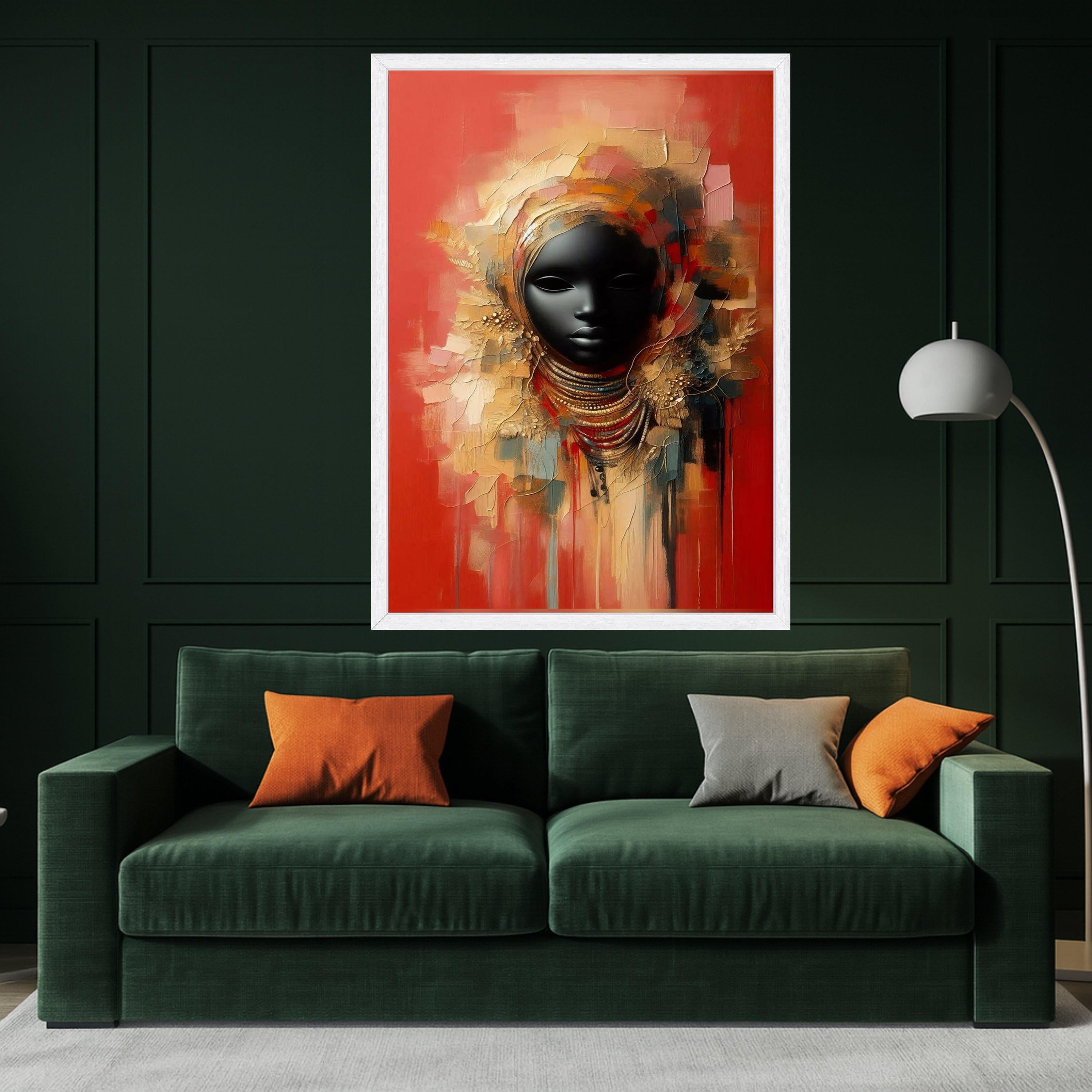 African Mask Canvas Print – Bold Wall Art, Tribal Wall Decor, Ready to Hang Cultural Wall Decoration