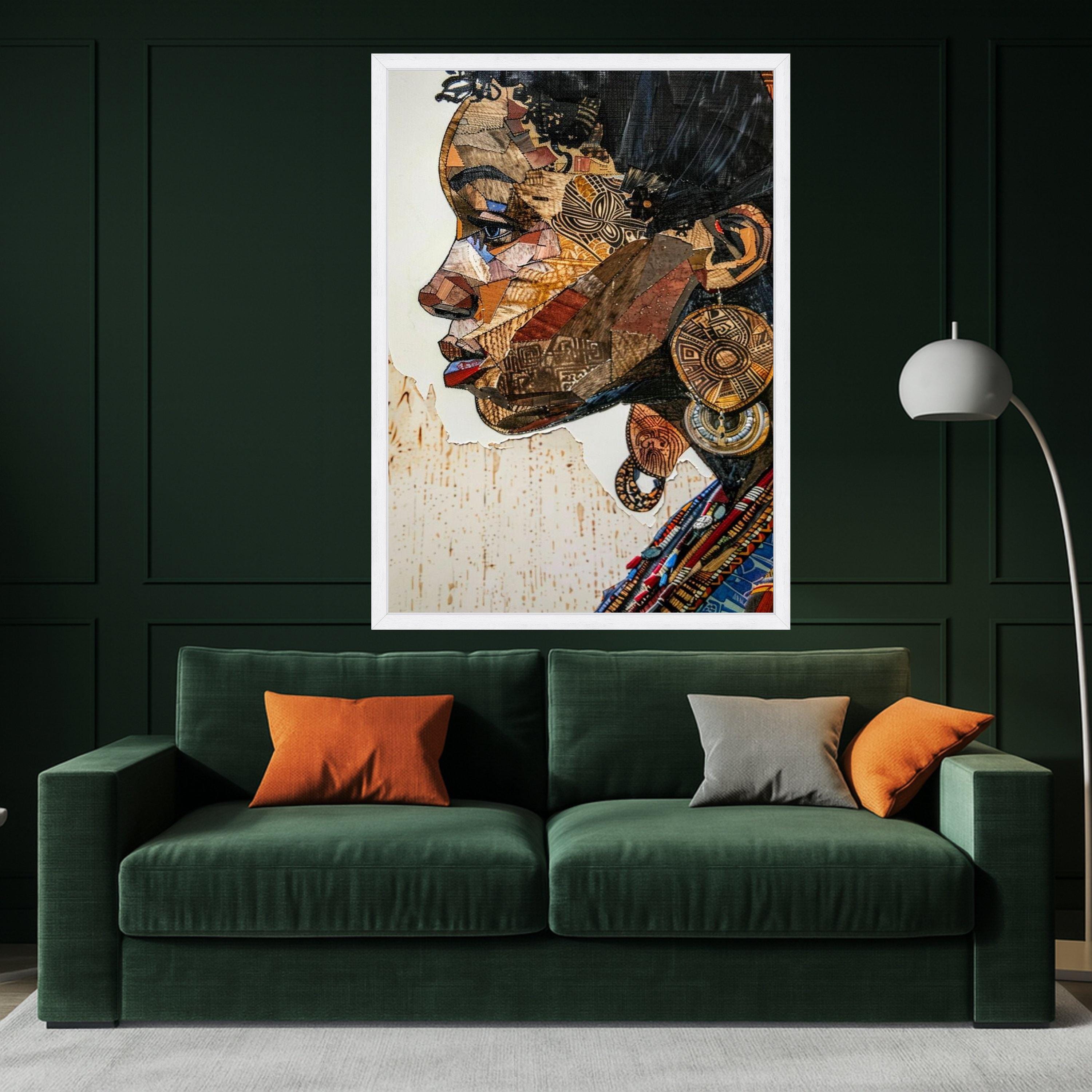Abstract Portrait Canvas Print – Cultural Wall Art, Modern Wall Decor, Textured Artwork Ready to Hang
