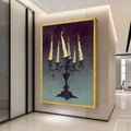 Gothic Candelabra Canvas Print – Spooky Wall Art, Halloween Wall Decor, Ready to Hang Wall Decoration