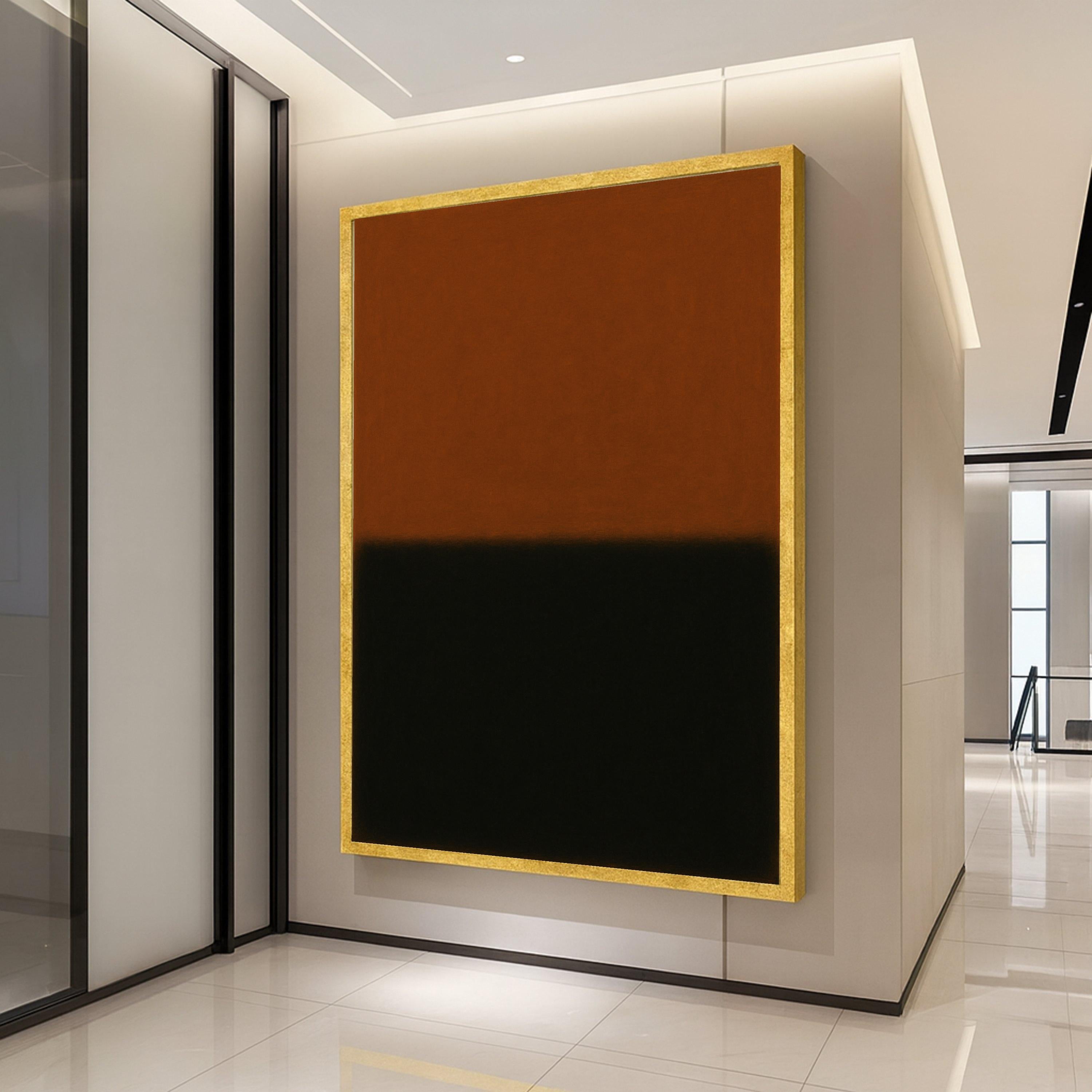 Minimalist Rust & Black Canvas Print – Modern Abstract Wall Art, Wall Decor, Ready to Hang Wall Decoration