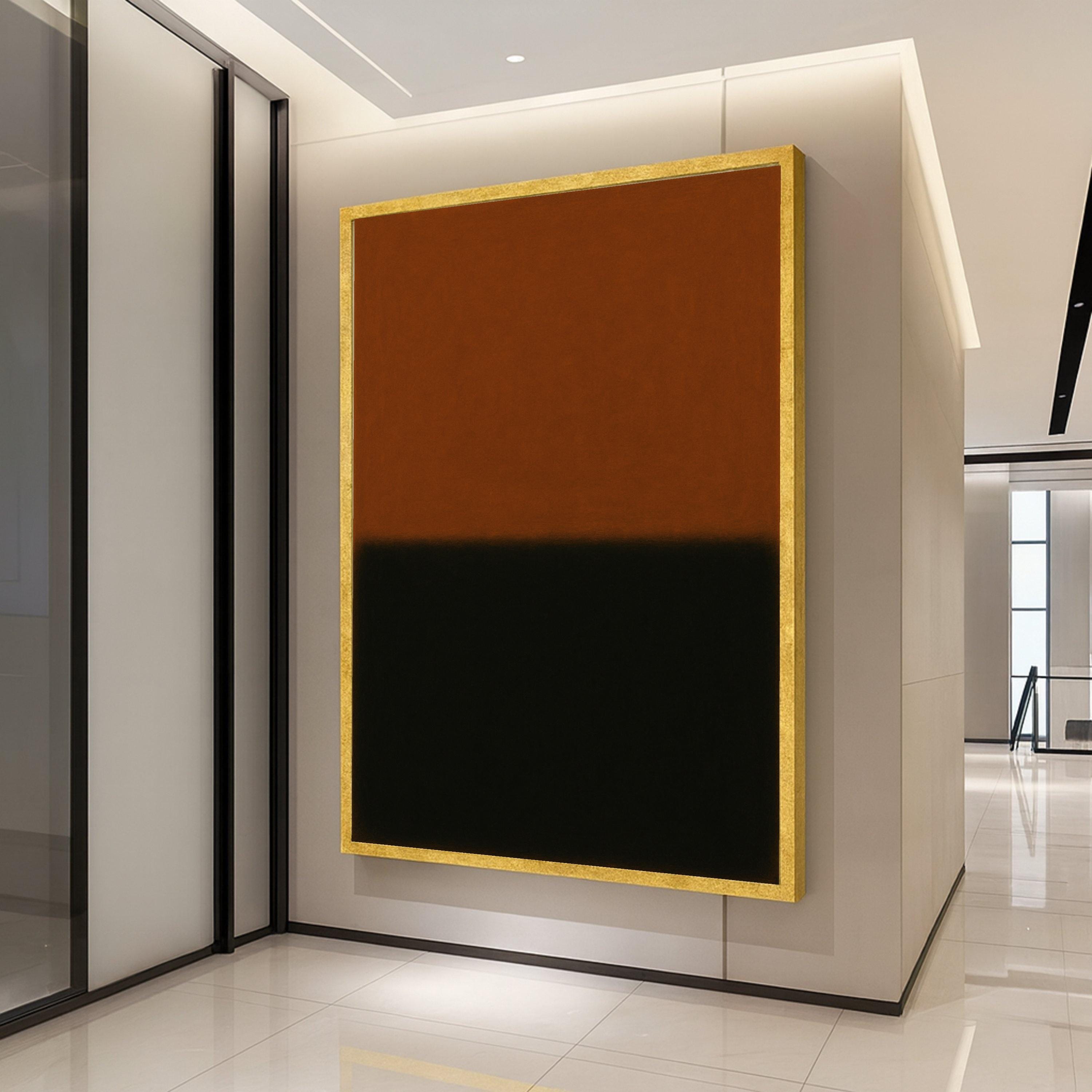 Minimalist Rust & Black Canvas Print – Modern Abstract Wall Art, Wall Decor, Ready to Hang Wall Decoration