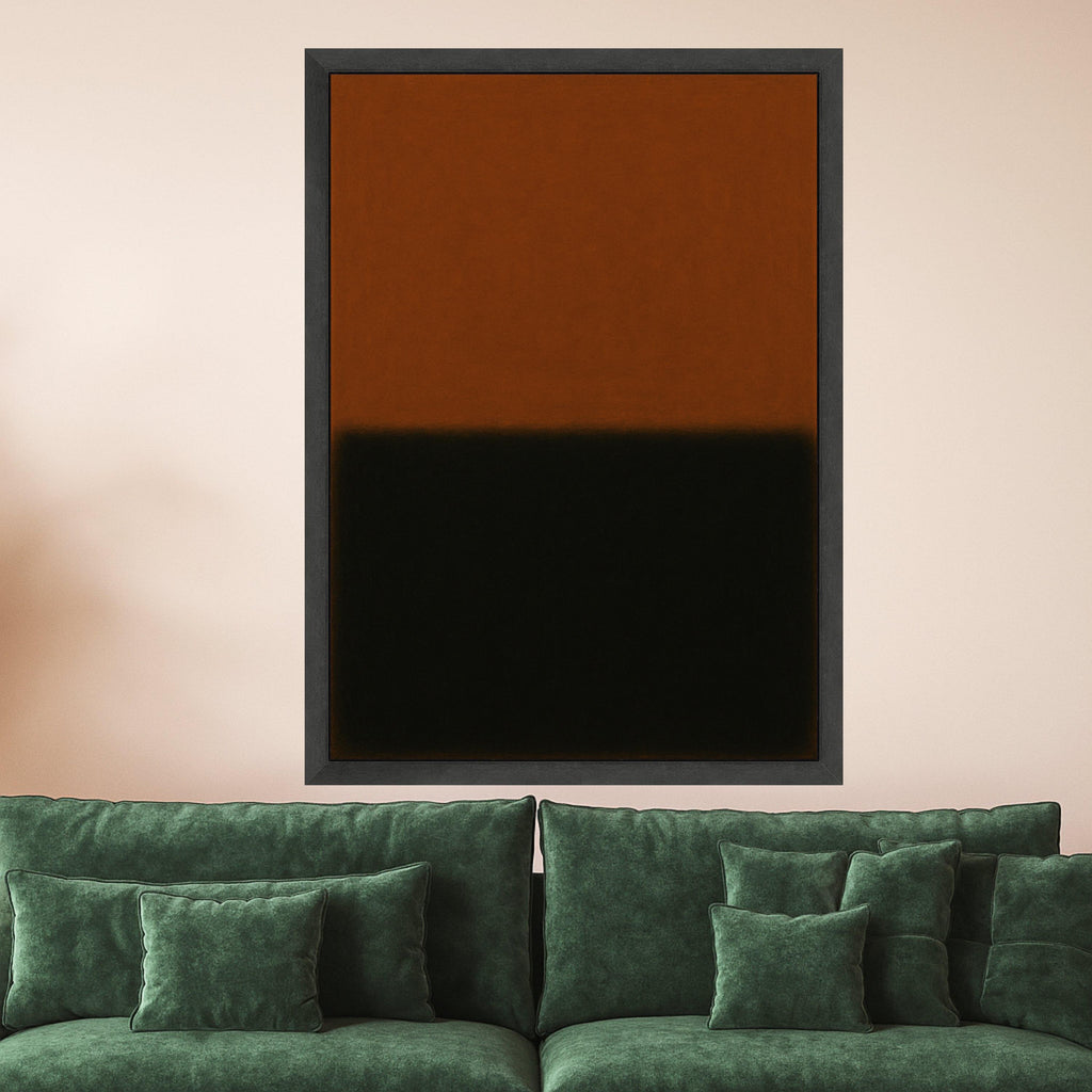 Minimalist Rust & Black Canvas Print – Modern Abstract Wall Art, Wall Decor, Ready to Hang Wall Decoration