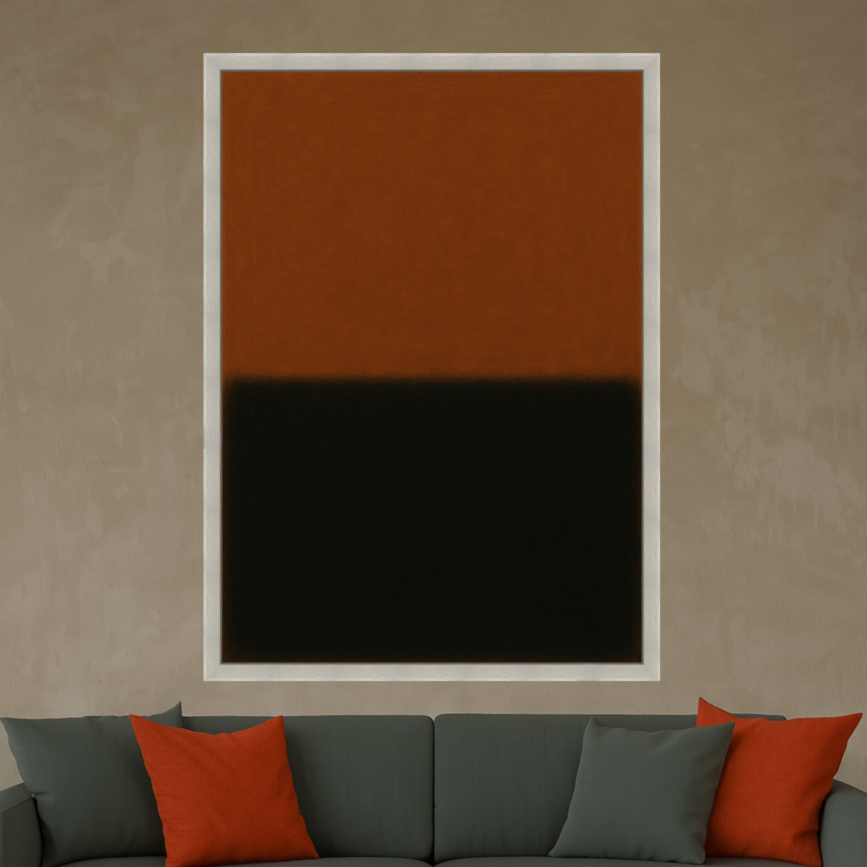 Minimalist Rust & Black Canvas Print – Modern Abstract Wall Art, Wall Decor, Ready to Hang Wall Decoration