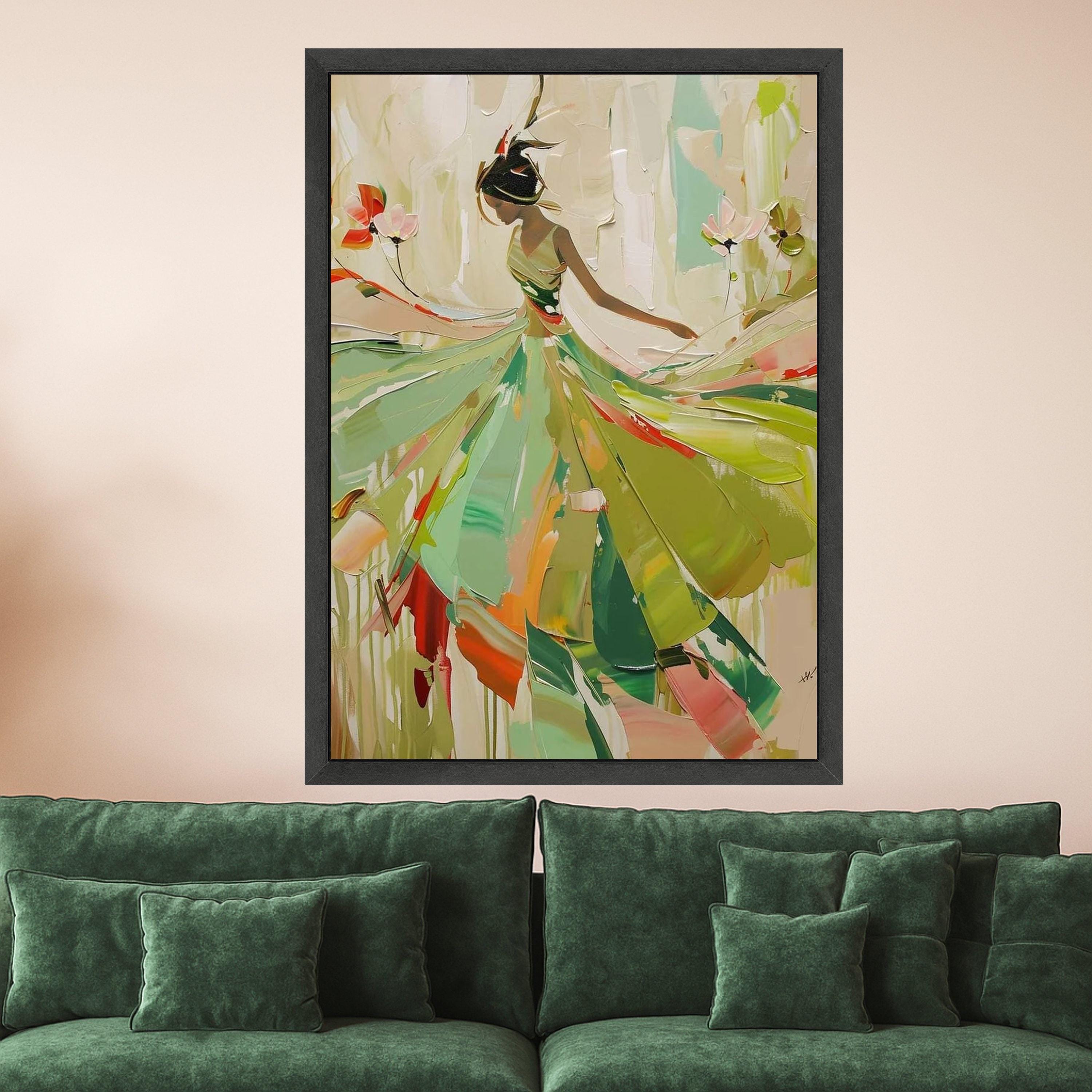 Abstract Dancer Canvas Print – Colorful Wall Art, Ballerina Wall Decoration, Ready to Hang Wall Decor