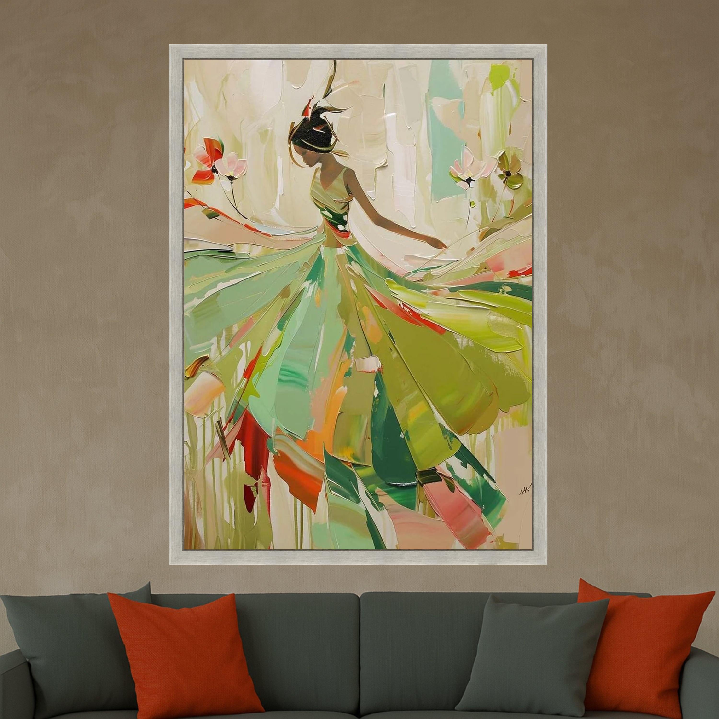 Abstract Dancer Canvas Print – Colorful Wall Art, Ballerina Wall Decoration, Ready to Hang Wall Decor
