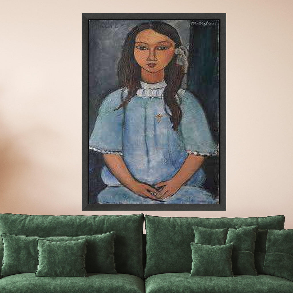 Amedeo Modigliani Alice Portrait Canvas – Elegant Woman Wall Art, Expressionist Figurative Painting, Modern Home Decor, Ready to Hang