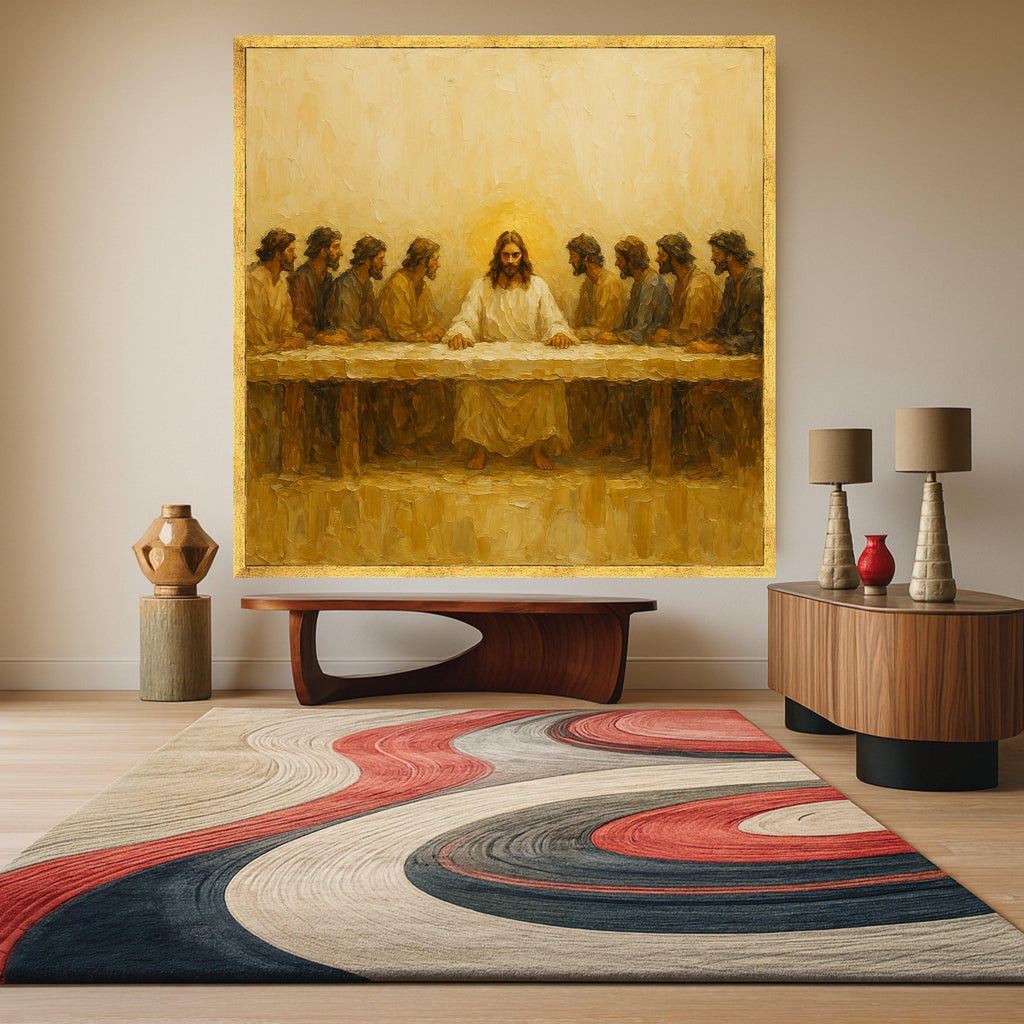 The Last Supper Canvas Wall Art, Religious Jesus and Apostles Painting, Spiritual Christian Home Decor, Biblical Scene Canvas Ready To Hang,