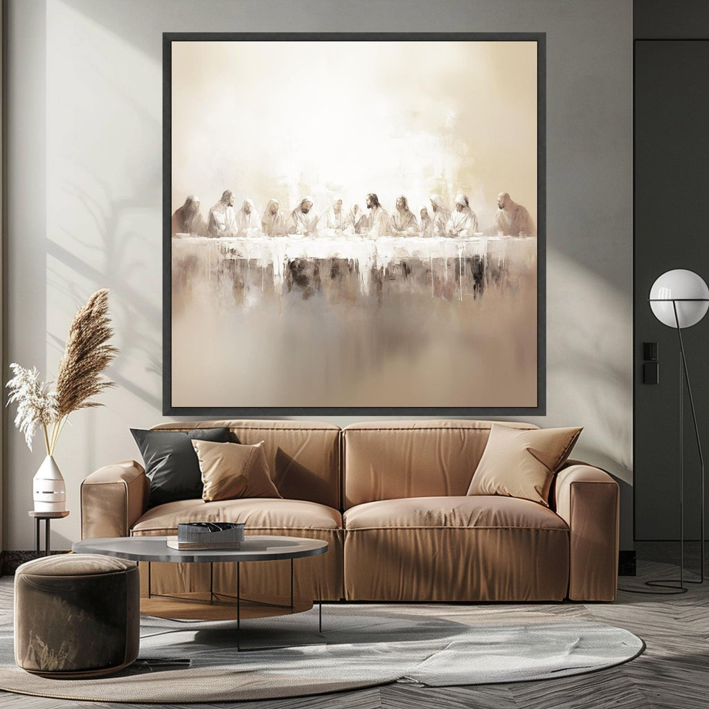 Last Supper Canvas Wall Art – Christian Wall Decor, Modern Religious Wall Art Ready to Hang
