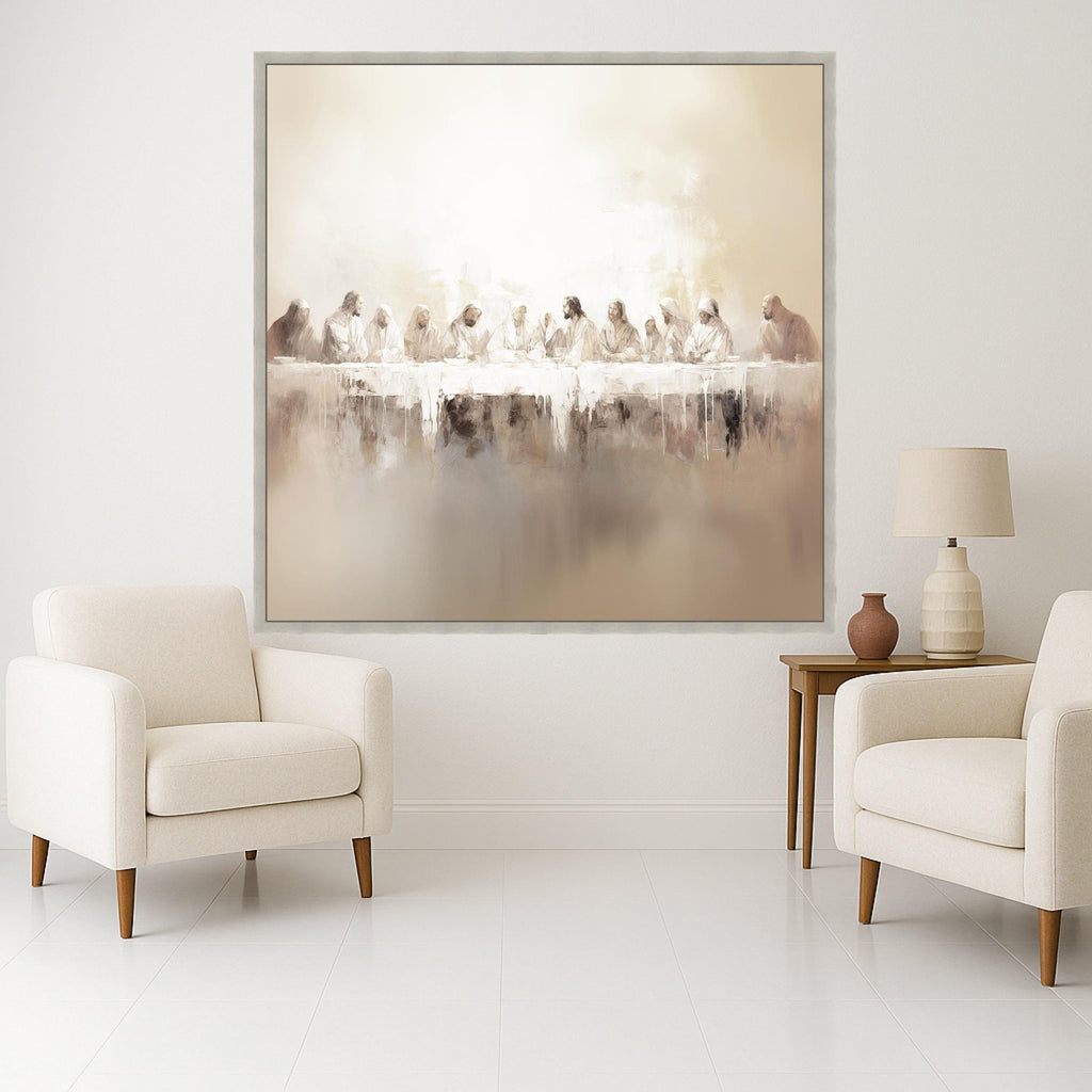 Last Supper Canvas Wall Art – Christian Wall Decor, Modern Religious Wall Art Ready to Hang