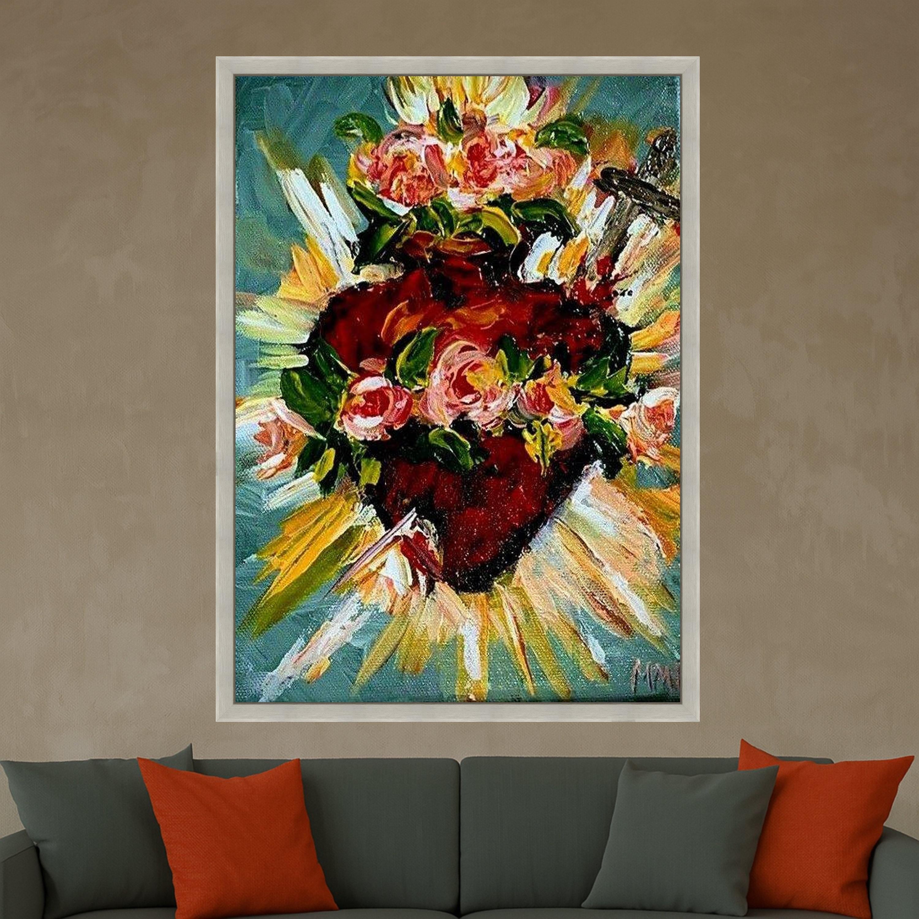 Sacred Heart Canvas Wall Art – Christian Wall Decor, Religious Wall Art Ready to Hang