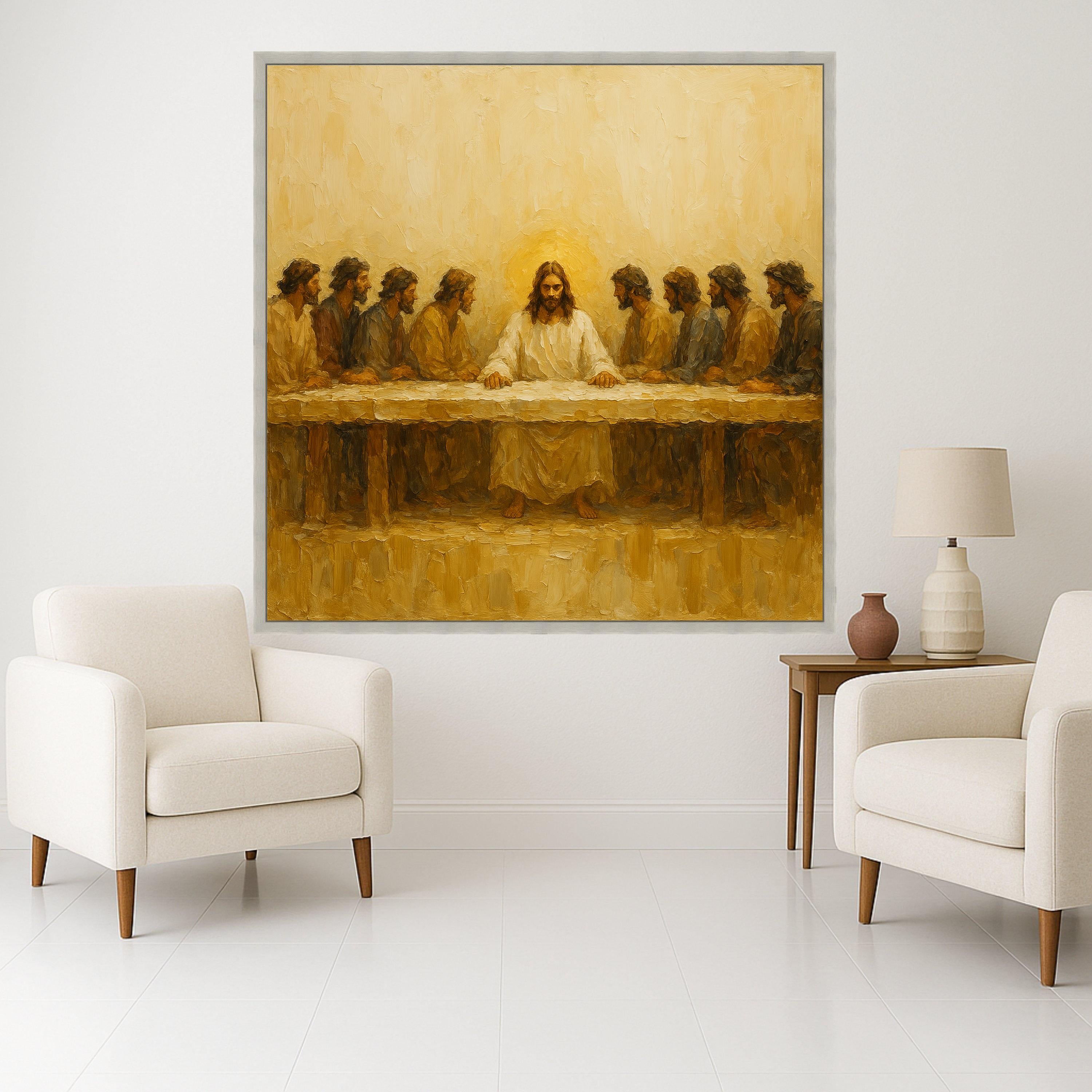 The Last Supper Canvas Wall Art, Religious Jesus and Apostles Painting, Spiritual Christian Home Decor, Biblical Scene Canvas Ready To Hang,