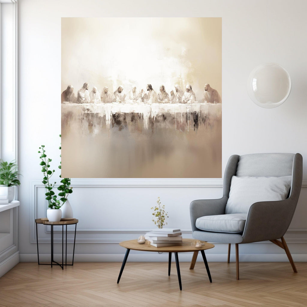Last Supper Canvas Wall Art – Christian Wall Decor, Modern Religious Wall Art Ready to Hang