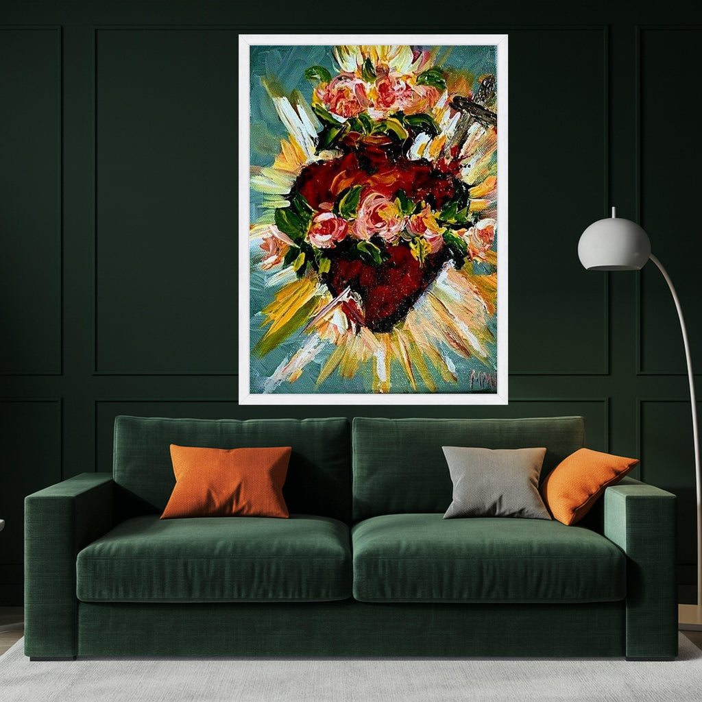 Sacred Heart Canvas Wall Art – Christian Wall Decor, Religious Wall Art Ready to Hang