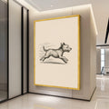Running Dog Sketch Canvas Print – Minimalist Pet Wall Art, Black and White Animal Wall Decoration, Ready to Hang
