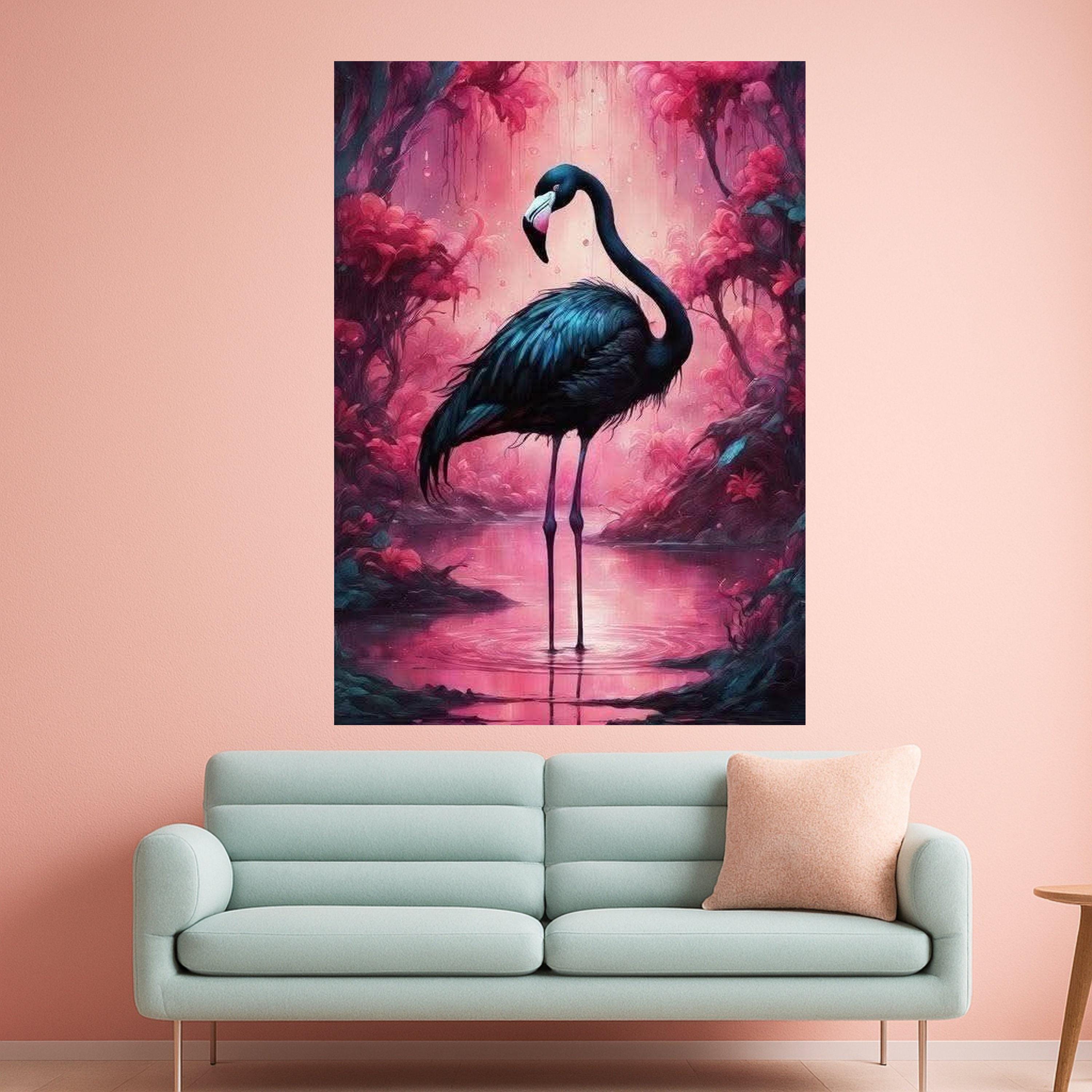 Flamingo Canvas Wall Art – Modern Wall Decor, Large Wall Art Ready to Hang
