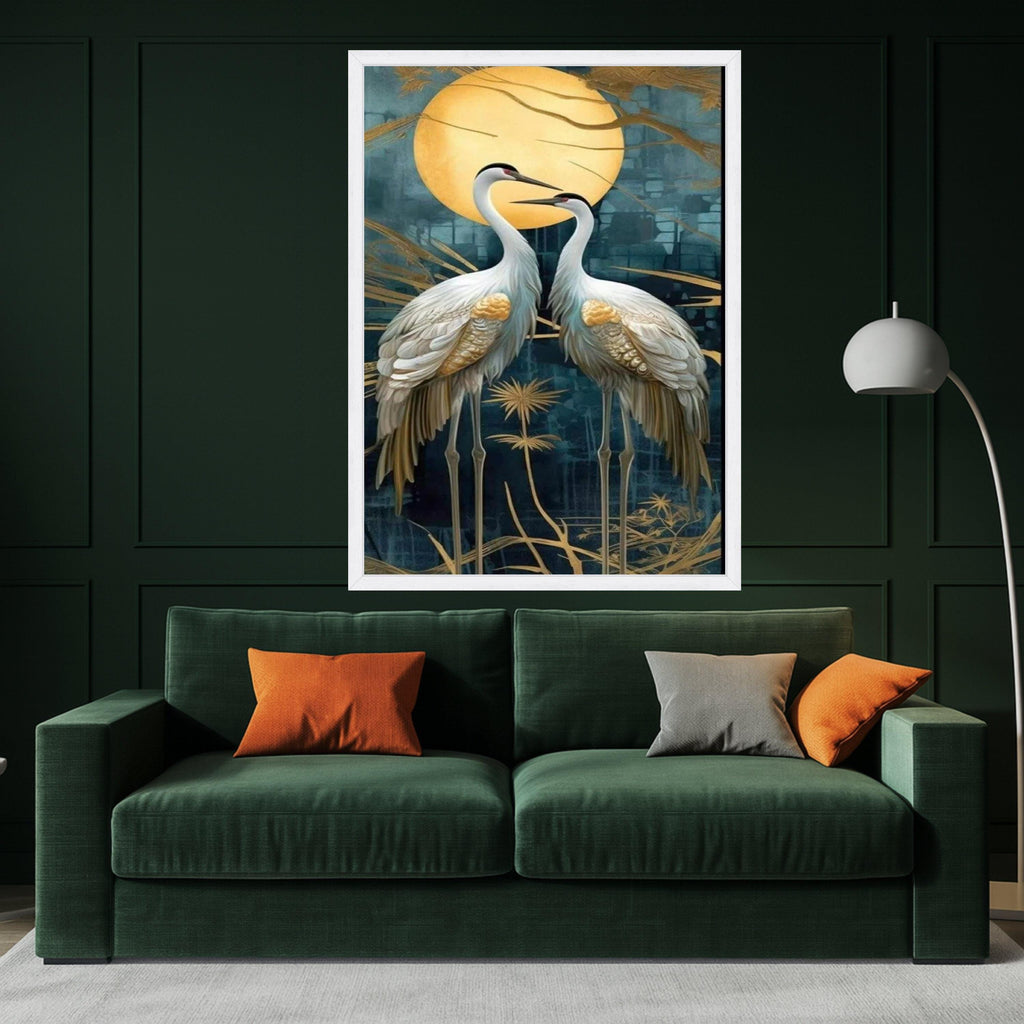 Cranes Canvas Wall Art – Elegant Wall Decor, Wall Art Ready to Hang