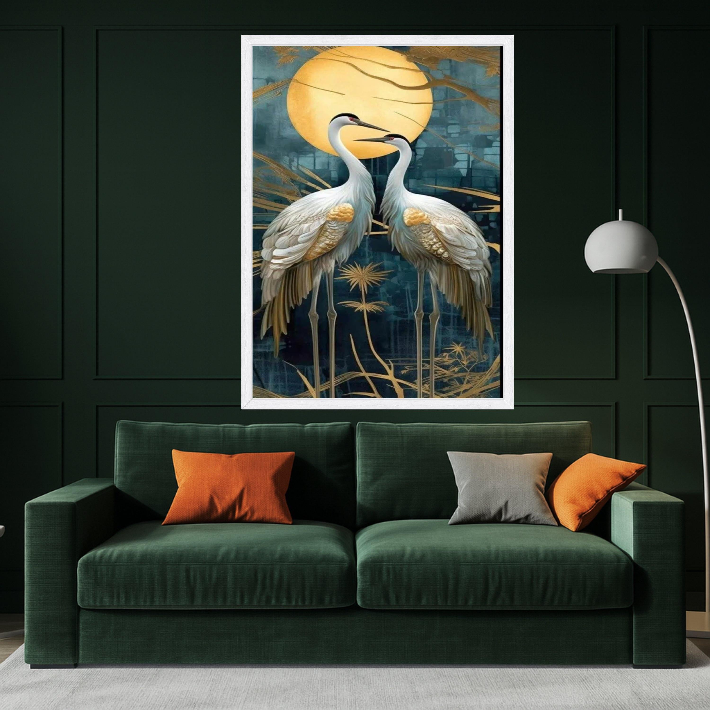 Cranes Canvas Wall Art – Elegant Wall Decor, Wall Art Ready to Hang