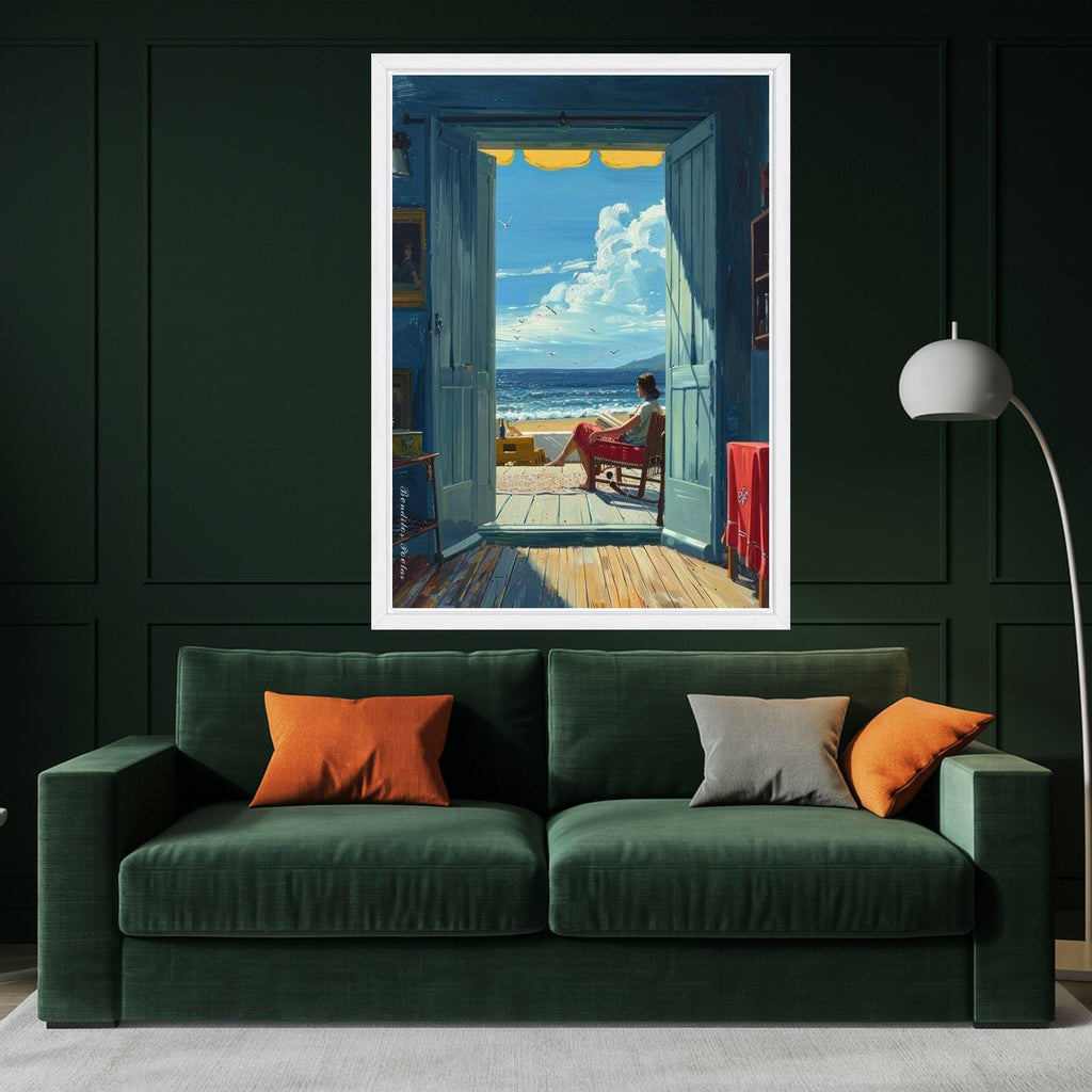 Beach View Canvas Print – Coastal Wall Art with Ocean Scene – Relaxing Seaside Wall Decor – Ready to Hang Summer Home Artwork