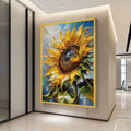 Vibrant Sunflower Canvas Wall Art, Yellow Floral Painting, Nature Decor, Botanical Canvas Print, Home Living Room Decoration Ready To Hang