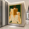 Reading Woman Canvas Wall Art – Modern Wall Decor, Cozy Minimalist Wall Art Ready to Hang