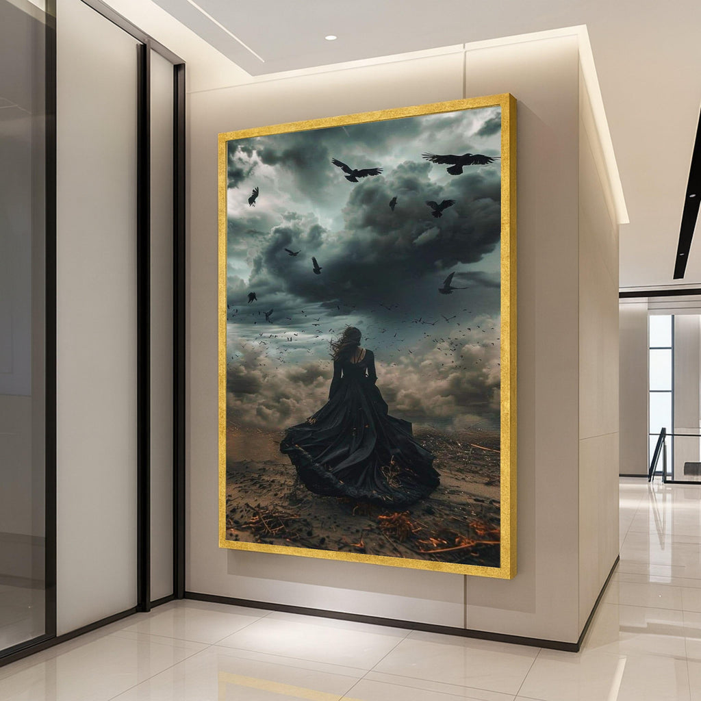 Gothic Canvas Print Wall Decoration – Dark Fantasy Wall Art Ready to Hang Wall Decor