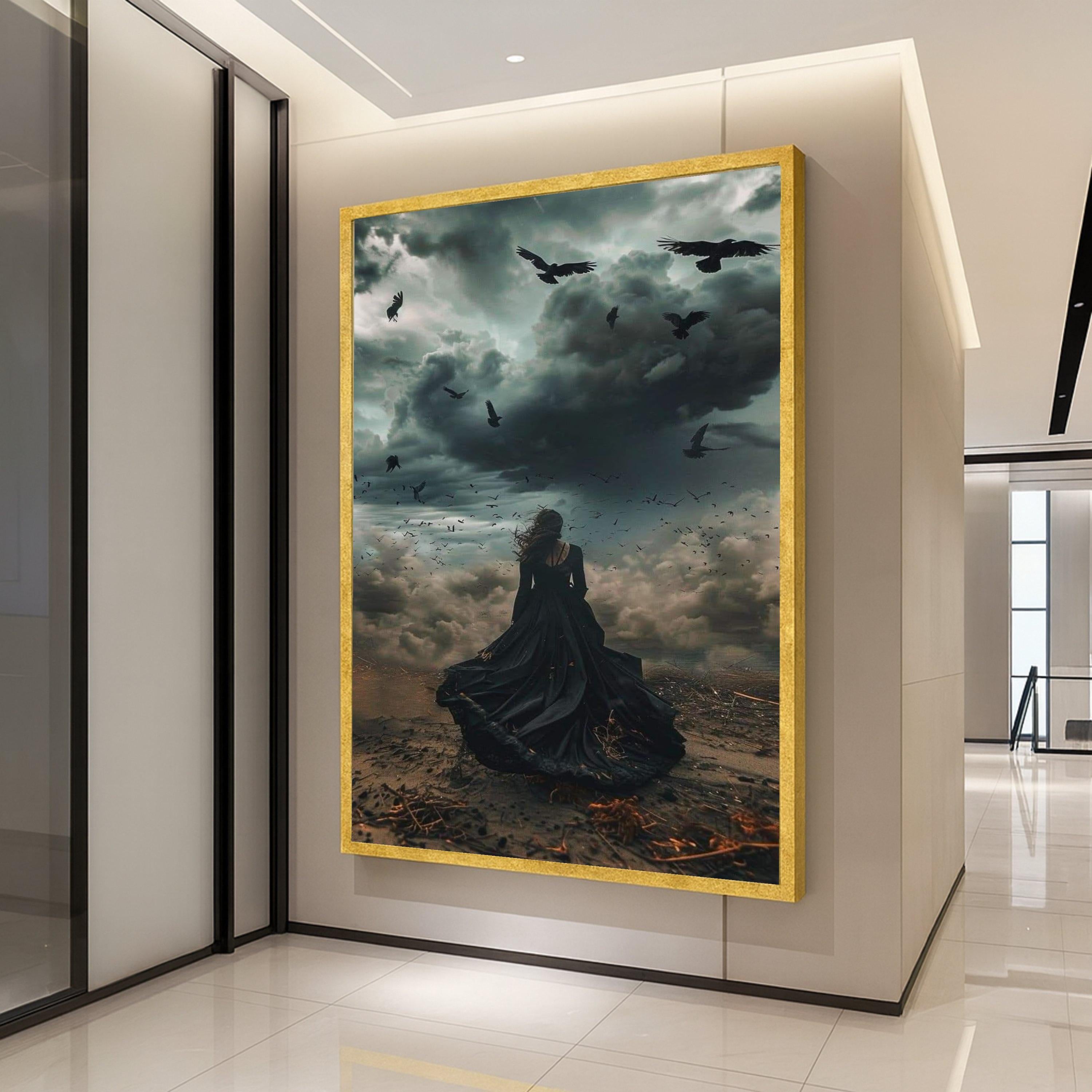 Gothic Canvas Print Wall Decoration – Dark Fantasy Wall Art Ready to Hang Wall Decor