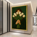 White Tulip Portrait Canvas Print – Modern Minimalist Wall Art – Elegant Floral Wall Decor Ready to Hang