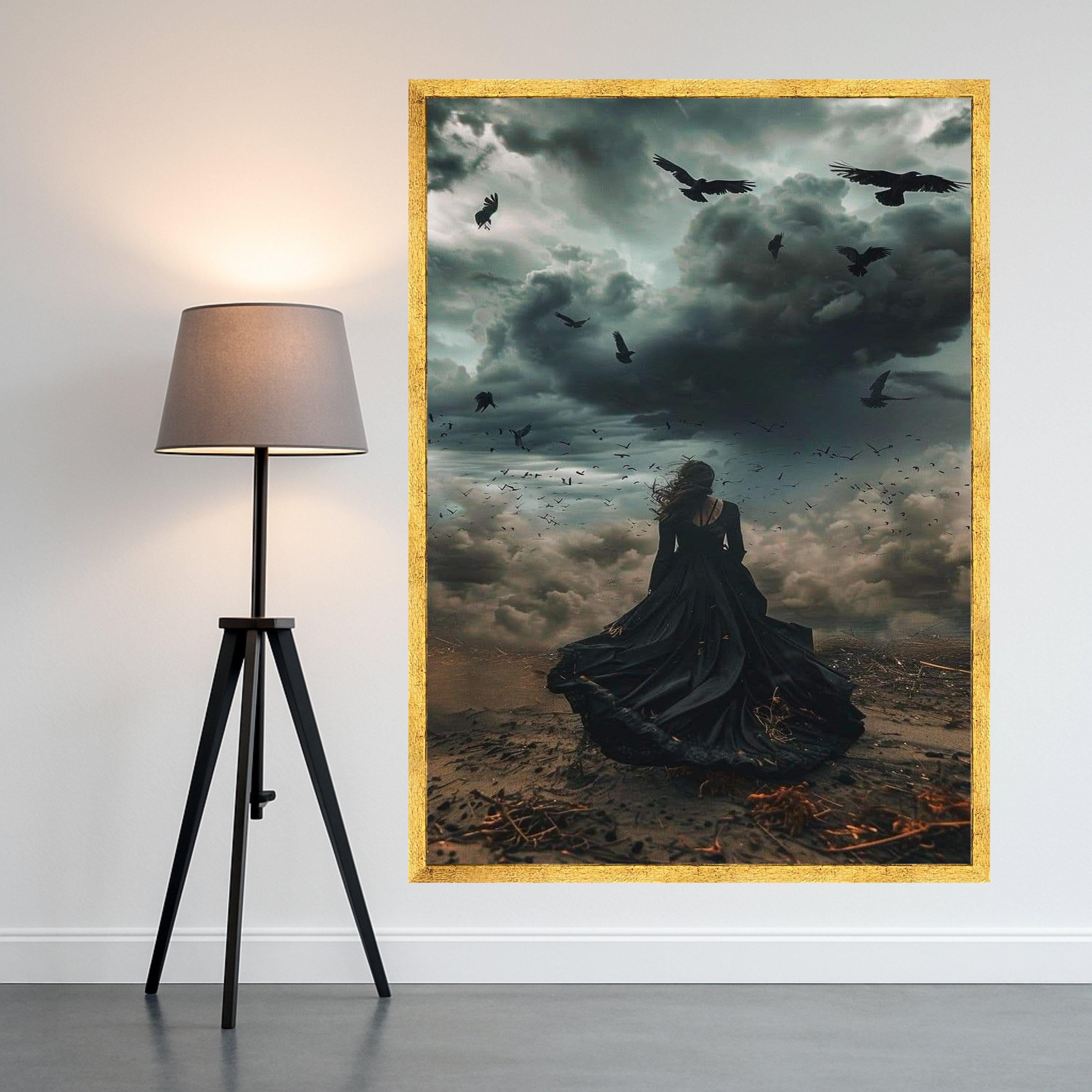 Gothic Canvas Print Wall Decoration – Dark Fantasy Wall Art Ready to Hang Wall Decor